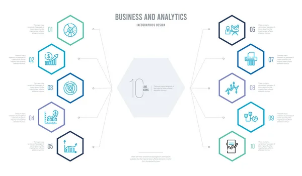 Concepto de negocio y analítica diseño infográfico de negocios con — Vector de stock