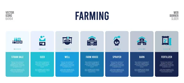 Web banner design with farming concept elements. — 스톡 벡터