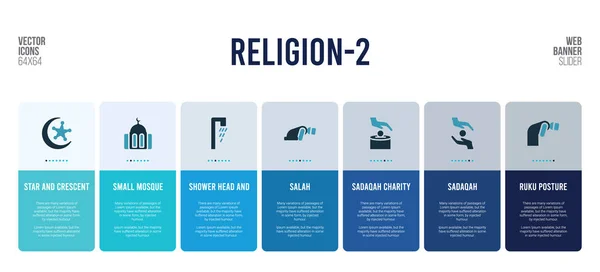 Diseño de banner web con elementos conceptuales de religión-2 . — Vector de stock