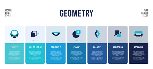 Geometri kavramı elementleriyle web pankartı tasarımı. — Stok Vektör