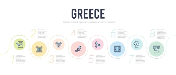 Modelo de design infográfico conceito greece. colum jónico incluído —  Vetores de Stock