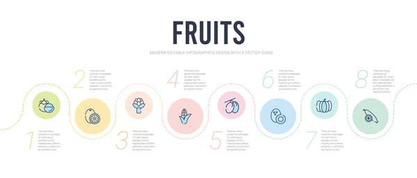 Concepto de frutas plantilla de diseño infográfico. pepino incluido, p — Vector de stock