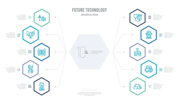 Концепция будущих технологий бизнес-инфографический дизайн с 10 он — стоковый вектор