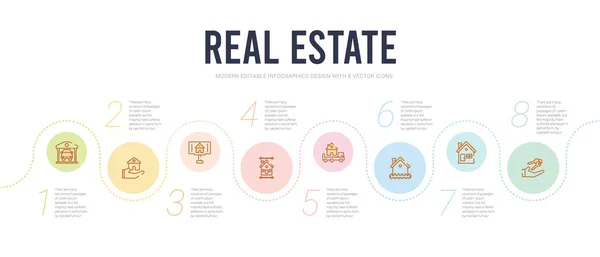 Real estate concept infographic design template. included house — Stock Vector