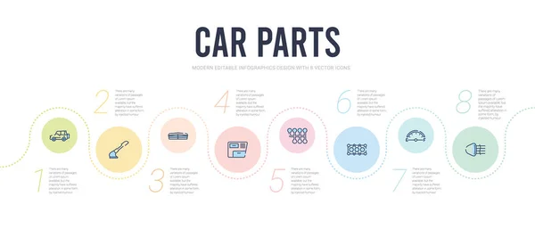 Car parts concept infographic design template. included car fog — Stock Vector