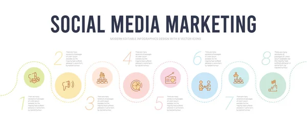 Social media marketing concept infographic design template. incl — 스톡 벡터