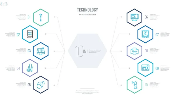 Технологическая концепция бизнес-инфографический дизайн с 10 hexagon o — стоковый вектор