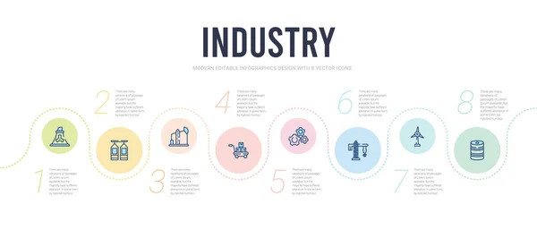 Industrieconcept infographic design template. bijgesloten vat, w — Stockvector