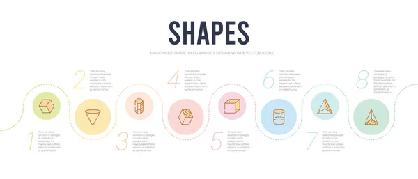 Plantillas de diseño de infografía de concepto de formas. incluido triangular Ilustración De Stock