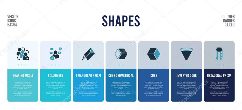 Web banner design with shapes concept elements.