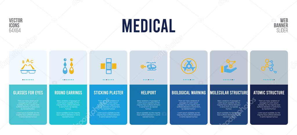 web banner design with medical concept elements.