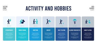 Etkinlik ve hobi içerikli web pankartı tasarımı.