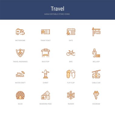 Dondurma, dümen, biniş gibi 16 vektör vuruşu simgesi