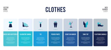 Giyim konsepti öğeleri olan web pankartı tasarımı.