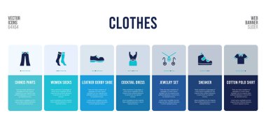 Giyim konsepti öğeleri olan web pankartı tasarımı.