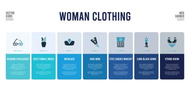Kadın giyim konsepti öğeleriyle web pankartı tasarımı.