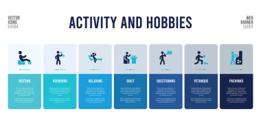 Etkinlik ve hobi içerikli web pankartı tasarımı.