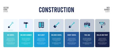 İnşaat konsepti elementli web pankartı tasarımı.