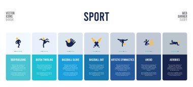 Spor kavramı öğeleri içeren web pankartı tasarımı.