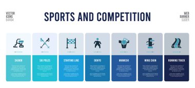 Spor ve yarışma konsepti unsurlarına sahip web pankartı tasarımı.