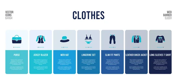 Design de banner web com elementos de conceito de roupas . —  Vetores de Stock