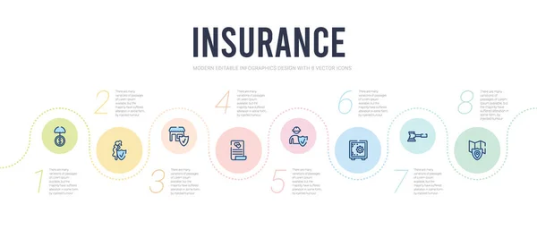 Modelo de projeto infográfico conceito de seguro. cobertura incluída —  Vetores de Stock