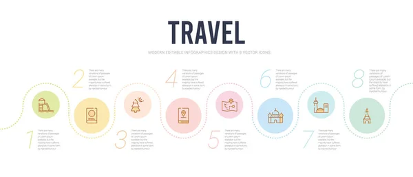 旅行概念信息图形设计模板。 包括paris, toro — 图库矢量图片