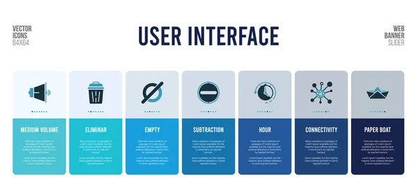 Conception de bannière web avec des éléments de concept d'interface utilisateur . — Image vectorielle