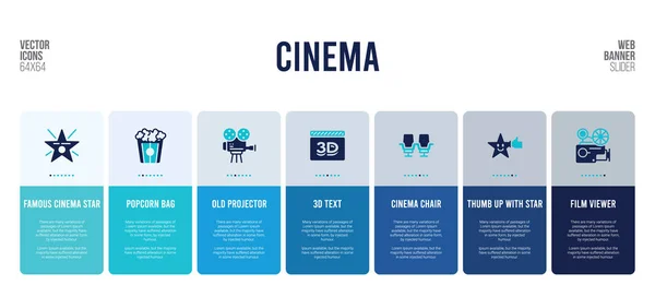 सिनेमा संकल्पना घटकांसह वेब बॅनर डिझाइन . — स्टॉक व्हेक्टर