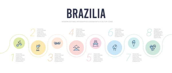 Brazilia έννοια infographic πρότυπο σχεδιασμού. περιλαμβάνονται μαράκες, — Διανυσματικό Αρχείο