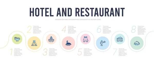 Conceito de hotel e restaurante modelo de design infográfico. Incluir — Vetor de Stock