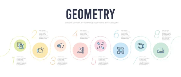 Γεωμετρία έννοια infographic πρότυπο σχεδιασμού. περιλαμβάνεται μπροστά, un — Διανυσματικό Αρχείο