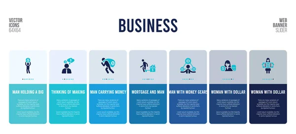 Design de banner web com elementos de conceito de negócios . — Vetor de Stock