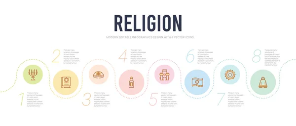 Religion concept infographic design template. included religious — 스톡 벡터