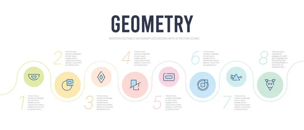 Geometrie concept infographic design template. inbegrepen polygonaal — Stockvector