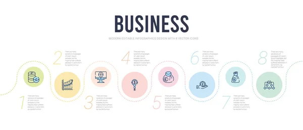 Conceito de negócio modelo de design infográfico. dólar incluído em — Vetor de Stock