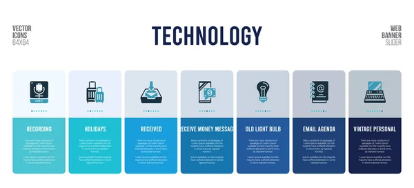 Conception de bannière Web avec des éléments de concept de technologie . — Image vectorielle