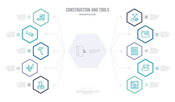 Stavební a nástrojový koncept business infographic design s — Stockový vektor