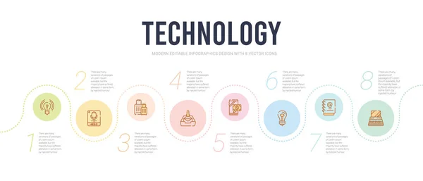 Plantilla de diseño infográfico concepto de tecnología. incluido vintage — Vector de stock