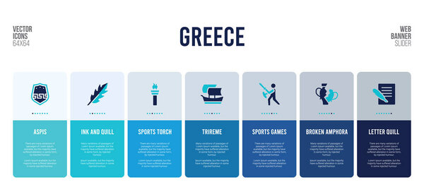 web banner design with greece concept elements.