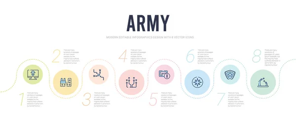 Army concept infographic design template. included militar strat — Stock Vector