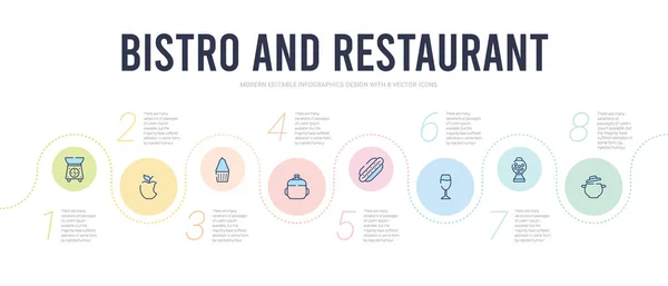 Plantilla de diseño infográfico de concepto de restaurante y bistró. inclu — Vector de stock