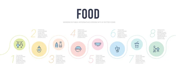 Plantilla de diseño infográfico concepto de alimentos. incluido cocinar en th — Vector de stock