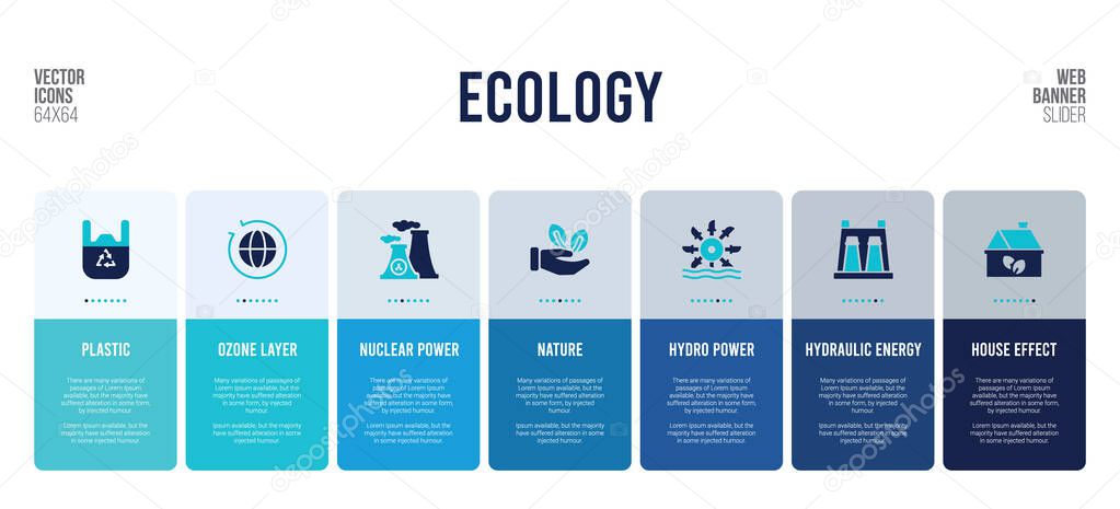 Web banner design with ecology concept elements.
