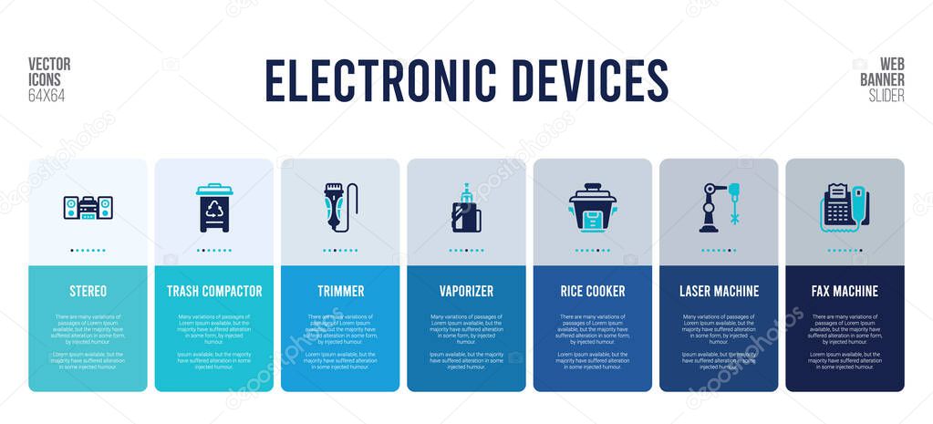 Web banner design with electronic devices concept elements.