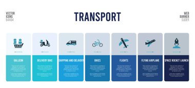 Ulaşım konsepti öğeleri içeren web pankartı tasarımı.