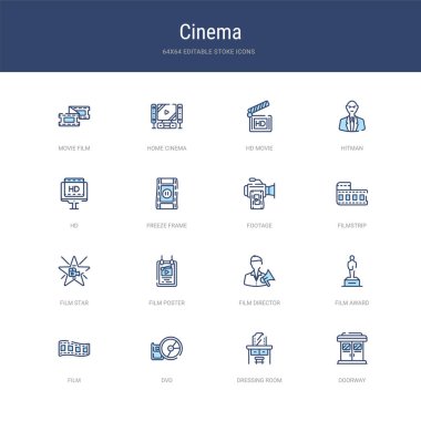 Kapı aralığı, soyunma odası, dv gibi 16 vektör vuruşu simgesi