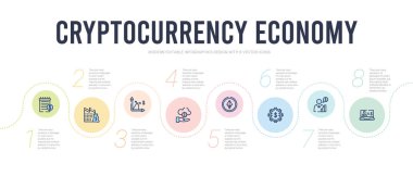 Kripto para birimi ekonomisi kavramı bilgi tasarım şablonu. İnce!