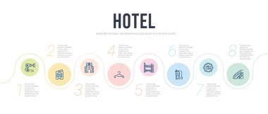 Otel konsepti bilgi tasarım şablonu. Merdiven dahil, hayır.
