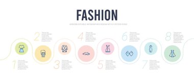 Moda konsepti bilgi tasarım şablonu. uzun siyah içerir